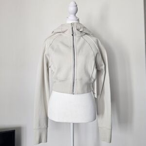 Lululemon Scuba Full-Zip Cropped Hoodie | size 6 | Bone